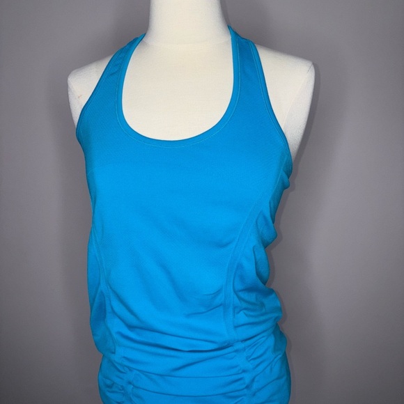 Athleta Blue Racerback Ruched Tank Top – Size Small | Yoga, Running, Athleisure - Picture 1 of 3
